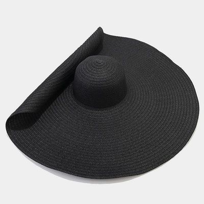 Impressão de tela de seda Chapéu de palha dobrável para mulheres para verão casual Praia de sol