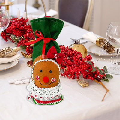 Capa de garrafa de vinho de Natal Saco homem de neve Papai Noel Campanha Capa de garrafa Manga Feliz Ano de Natal Decorações de mesa