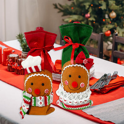 Capa de garrafa de vinho de Natal Saco homem de neve Papai Noel Campanha Capa de garrafa Manga Feliz Ano de Natal Decorações de mesa