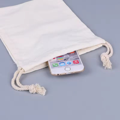 Algodão Orgânico Muselina Duplo Shopping Canvas Drawstring Saco de poeira Saco para saco de sapatos Custom Logotipo