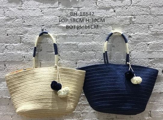Saco de balde de areia de palha de duas alças para férias de grande capacidade