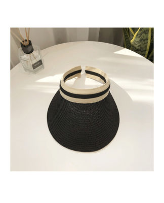 Chapéu de visor de lazer Sun Beach em design de palha tecida coreana para atividades ao ar livre de verão