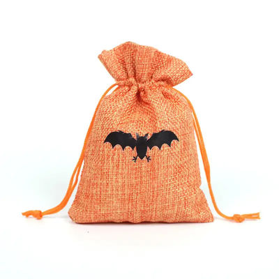 Saco de presente de abóbora 9*12cm Festival de laranja Halloween Corda de barbante