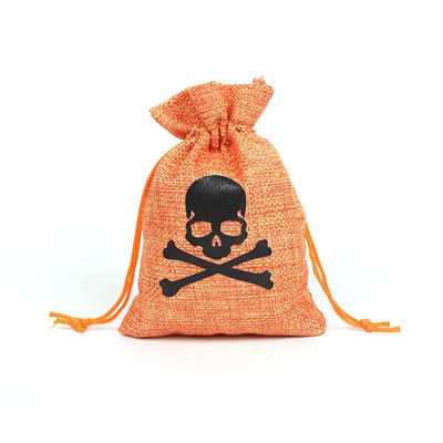 Saco de presente de abóbora 9*12cm Festival de laranja Halloween Corda de barbante