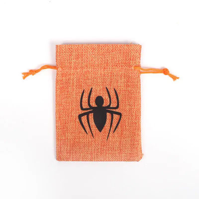 Saco de presente de abóbora 9*12cm Festival de laranja Halloween Corda de barbante