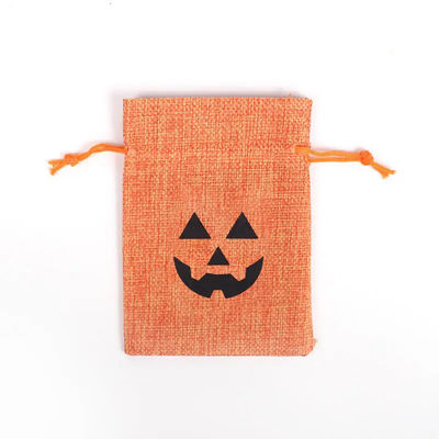 Saco de presente de abóbora 9*12cm Festival de laranja Halloween Corda de barbante