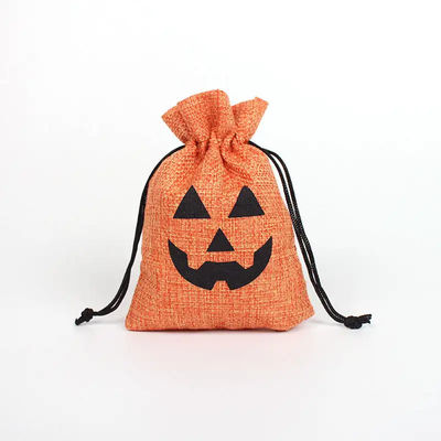 Saco de presente de abóbora 9*12cm Festival de laranja Halloween Corda de barbante