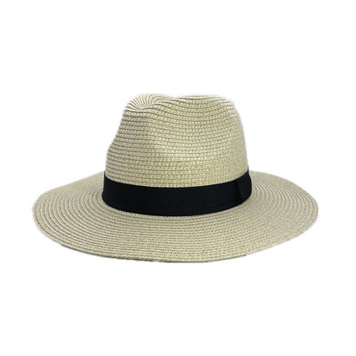 Chapéu de praia de proteção solar Panamá Material de palha Tamanho adulto 56-58cm Ideal para homens e mulheres