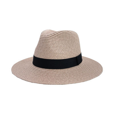 Chapéu de praia de proteção solar Panamá Material de palha Tamanho adulto 56-58cm Ideal para homens e mulheres
