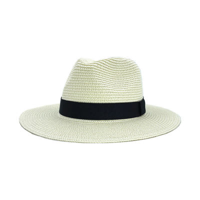 Chapéu de praia de proteção solar Panamá Material de palha Tamanho adulto 56-58cm Ideal para homens e mulheres