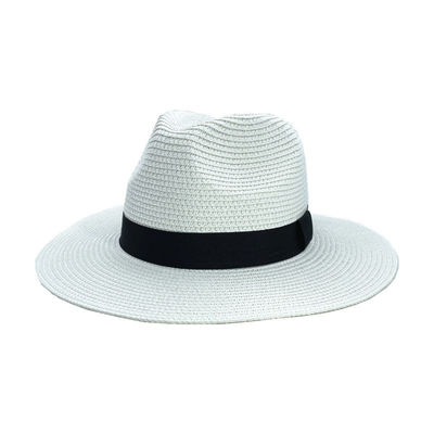 Chapéu de praia de proteção solar Panamá Material de palha Tamanho adulto 56-58cm Ideal para homens e mulheres