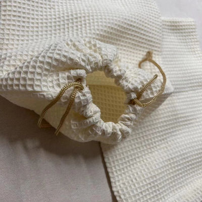 Produto OEM/ODM Aceito Saco de armazenamento cosmético de tecido de waffle em branco para necessidades de cuidados com a pele