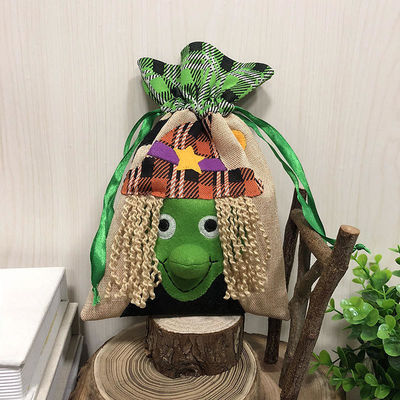 Bolsa de doces de Halloween de cor personalizada com cordel não tecido Bolsa de presente criativa