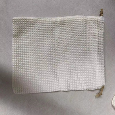 Produto OEM/ODM Aceito Saco de armazenamento cosmético de tecido de waffle em branco para necessidades de cuidados com a pele
