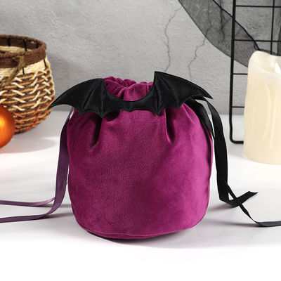OEM/ODM Aceitável Halloween Bat Bag com Decoração String Bag e Orange Candy Gift