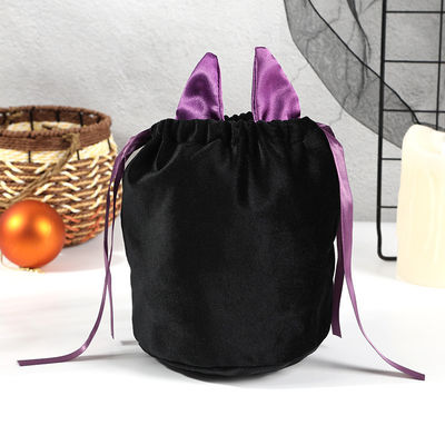 OEM/ODM Aceitável Halloween Bat Bag com Decoração String Bag e Orange Candy Gift