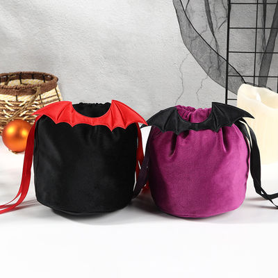 OEM/ODM Aceitável Halloween Bat Bag com Decoração String Bag e Orange Candy Gift