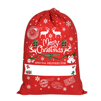 2023 cordão 50x70 Soft Kids Saco de Papai Noel Vermelho com corda Todas as estações OEM/ODM aceitável