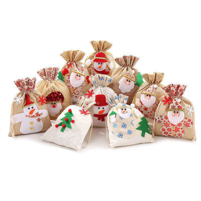 OEM/ODM Aceito Saco de Biscoitos de Papai Noel de lona para Natal