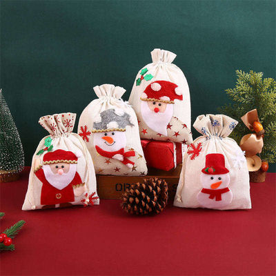 OEM/ODM Aceito Saco de Biscoitos de Papai Noel de lona para Natal