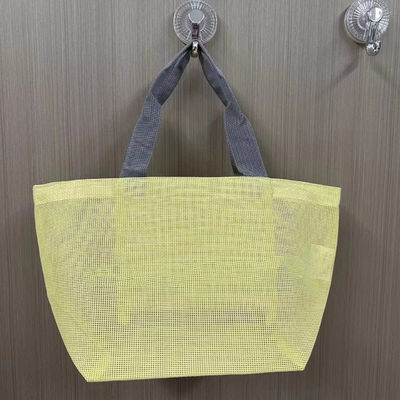 Bolsas de malha de logotipo personalizado de malha de fio de nylon reutilizável Bolsa de compras Tote Bolsa de malha de praia