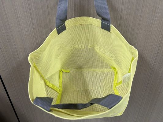 Bolsas de malha de logotipo personalizado de malha de fio de nylon reutilizável Bolsa de compras Tote Bolsa de malha de praia