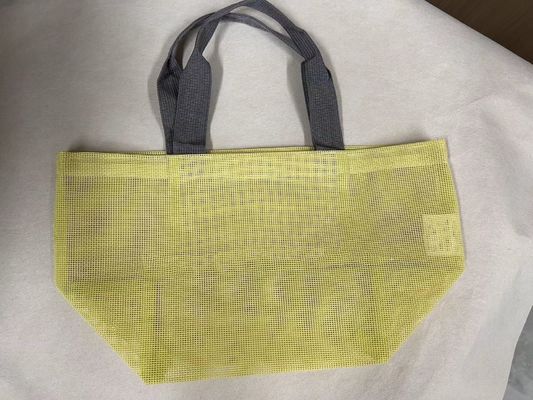 Bolsas de malha de logotipo personalizado de malha de fio de nylon reutilizável Bolsa de compras Tote Bolsa de malha de praia