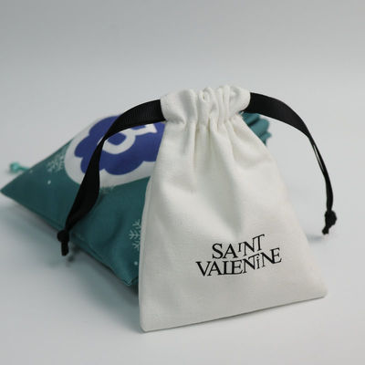 Saco de algodão de cor personalizado para embalagens de jóias personalizadas 100% orgânico