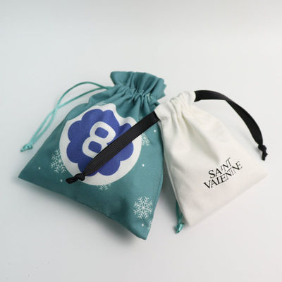 Saco de algodão de cor personalizado para embalagens de jóias personalizadas 100% orgânico