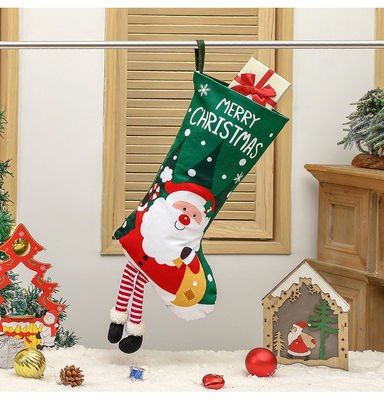 Tipo de fechamento aberto Decoração de meias de Natal Saco de presente de boneco de neve para pendente de lareira