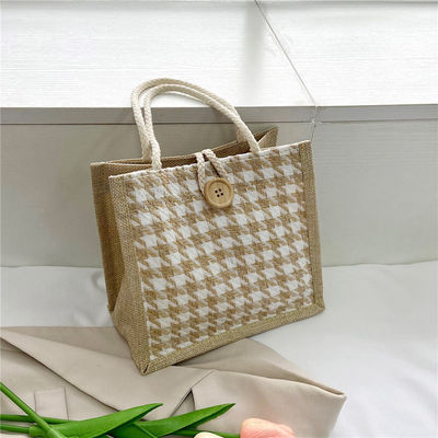 Eco-friendly Canvas Clutch Style Low Moq Reciclável Plain Hessian Gift Mini Jute Bags