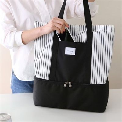 Saco transparente de malha para mulheres Preservação de calor de camada dupla Manter os alimentos quentes 4 pessoas