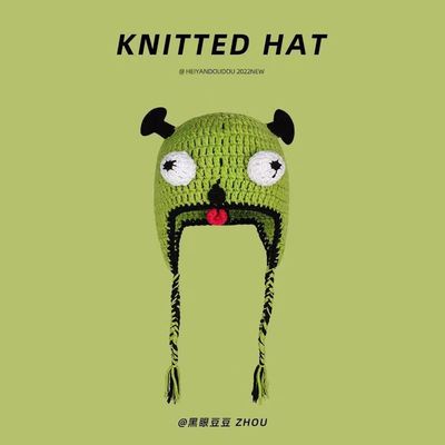 Chapéu adulto unisex festa Balaclava Monstro Shrek Lana Inverno Tricoteado Verde Engraçado Beanie Skullies Chapéu para artesanal