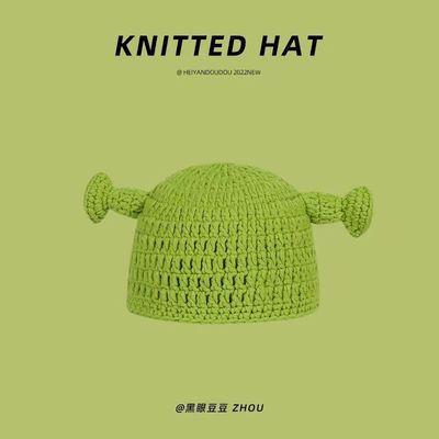 Chapéu adulto unisex festa Balaclava Monstro Shrek Lana Inverno Tricoteado Verde Engraçado Beanie Skullies Chapéu para artesanal