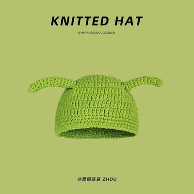 Chapéu adulto unisex festa Balaclava Monstro Shrek Lana Inverno Tricoteado Verde Engraçado Beanie Skullies Chapéu para artesanal