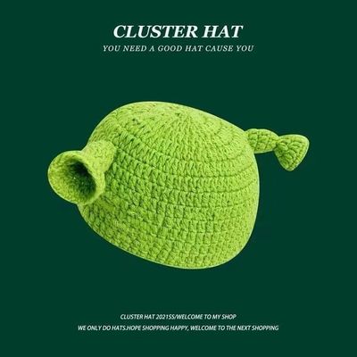 Chapéu adulto unisex festa Balaclava Monstro Shrek Lana Inverno Tricoteado Verde Engraçado Beanie Skullies Chapéu para artesanal