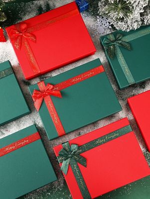 Materiais reciclados Caixa de presente de noiva de luxo personalizada com fita e várias cores