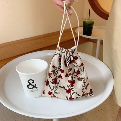 Logotipo personalizado Impressão de lona de algodão de jóias Bolsa de cordas de desenho Saco de sapatos para estilo de moda