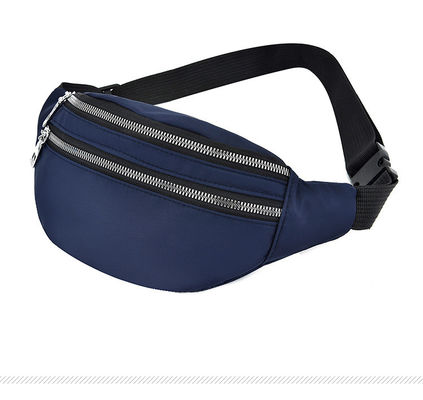 Saco de cintura de nylon feminino impermeável corpo cruzado Fanny cintura com material
