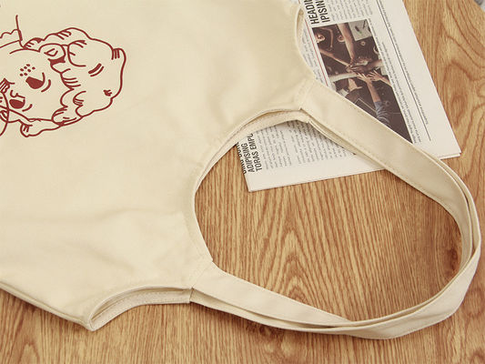 Estilo manuseado Custom Logotipo completo impresso Saco grande de lona para compras e praia