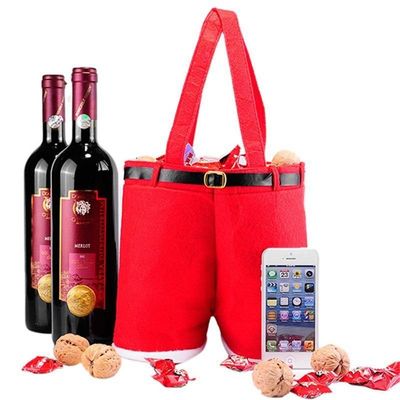 Calças de Papai Noel Bolsas de presente em forma para presentes de férias Bolsas de doces Decorações de Natal