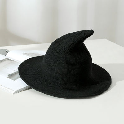 2023 Halloween Party Chapéu de Feiticeira Chapéu Unisex de Lana Tricoteado para Estilo Moderno e Versátil