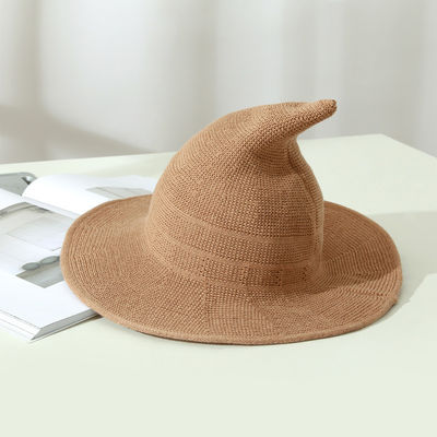 2023 Halloween Party Chapéu de Feiticeira Chapéu Unisex de Lana Tricoteado para Estilo Moderno e Versátil