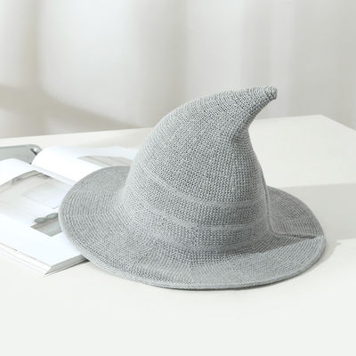 2023 Halloween Party Chapéu de Feiticeira Chapéu Unisex de Lana Tricoteado para Estilo Moderno e Versátil
