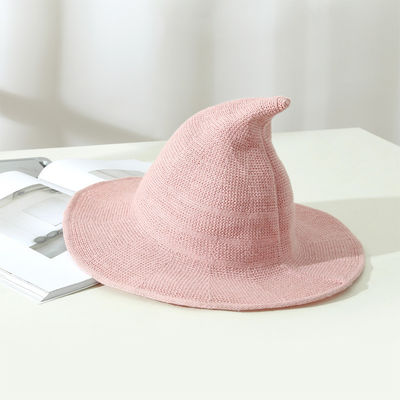 2023 Halloween Party Chapéu de Feiticeira Chapéu Unisex de Lana Tricoteado para Estilo Moderno e Versátil