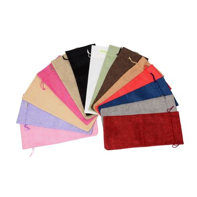 Acessível OEM/ODM Nature Color Jute Pouch Drawstring Bag para armazenamento de cânhamo ecológico