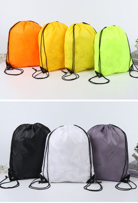 Fechamento de cordas Logotipo personalizado Saco de cordas de nylon Mochila reciclada Poliéster impermeável