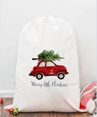 Bolsa de cordas de Natal de sublimação de cores personalizadas para embrulho de presentes personalizados