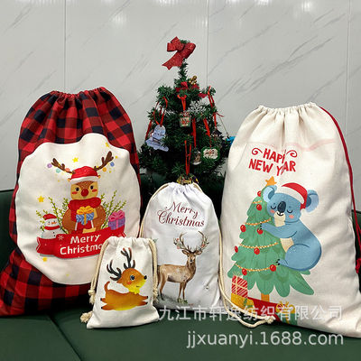 O mais recente Moderno 2024 Bolsa de Presentes de Natal Santa Sacks Saco de Cordas Cor Personalizado