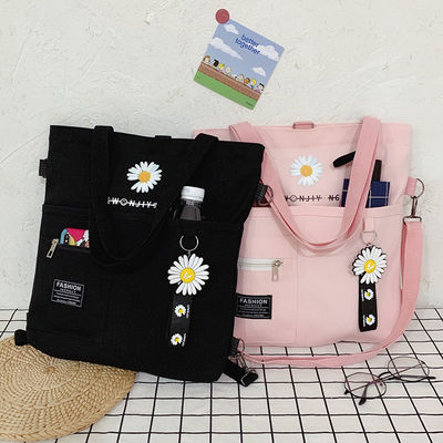 Sacos de tela de produção transfronteiriça com um único cabo/faixas e fecho com fecho de fecho
